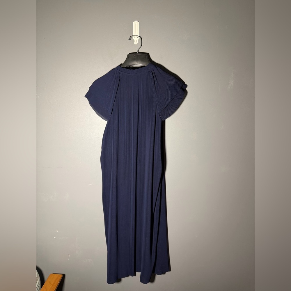 J. McLaughlin Aisha Pleated Flutter Sleeve Dress Size Large - Picture 4 of 5